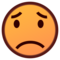 Worried Face emoji on Emojidex